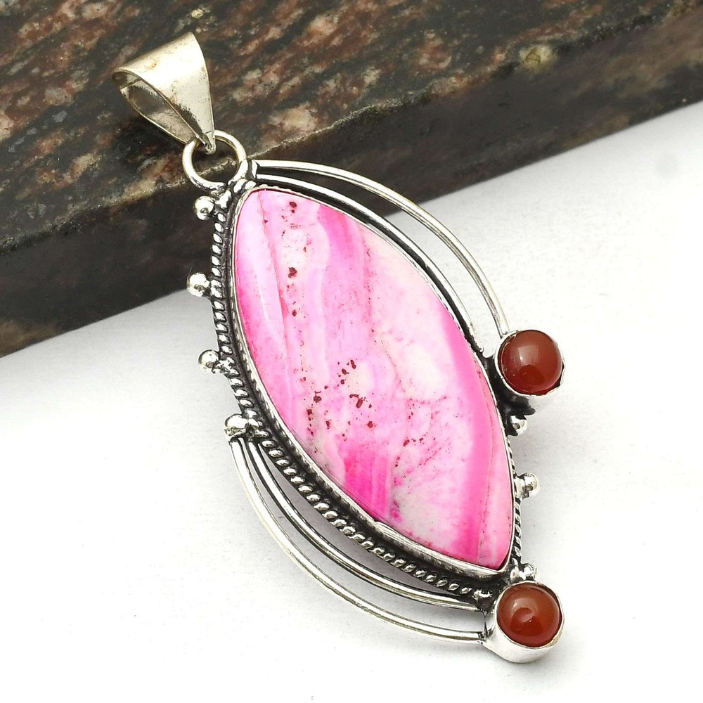 Dendrite Opal Carnelian Gemstone Ethnic Handmade Pendant Jewelry  AP-23798