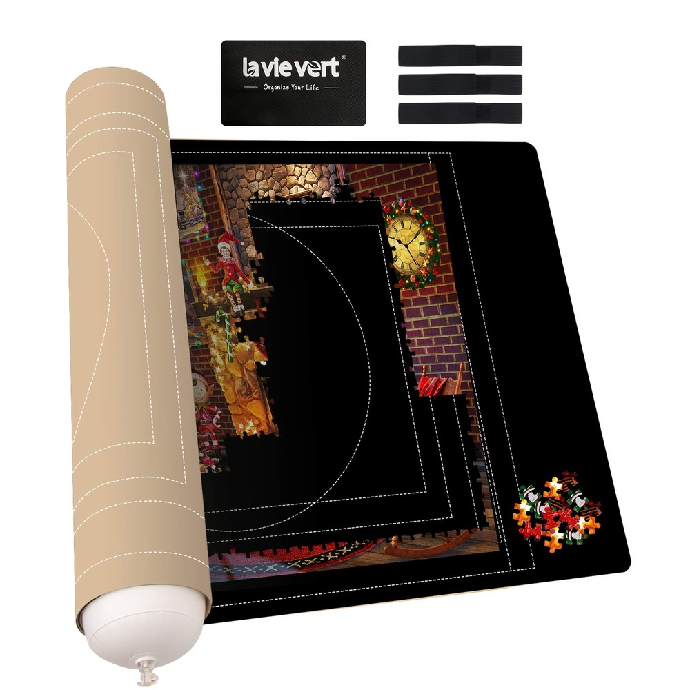 Jigsaw Puzzle Mat Roll Up, Double-Sided Neoprene Puzzle Roll Mat, Portable Pu...