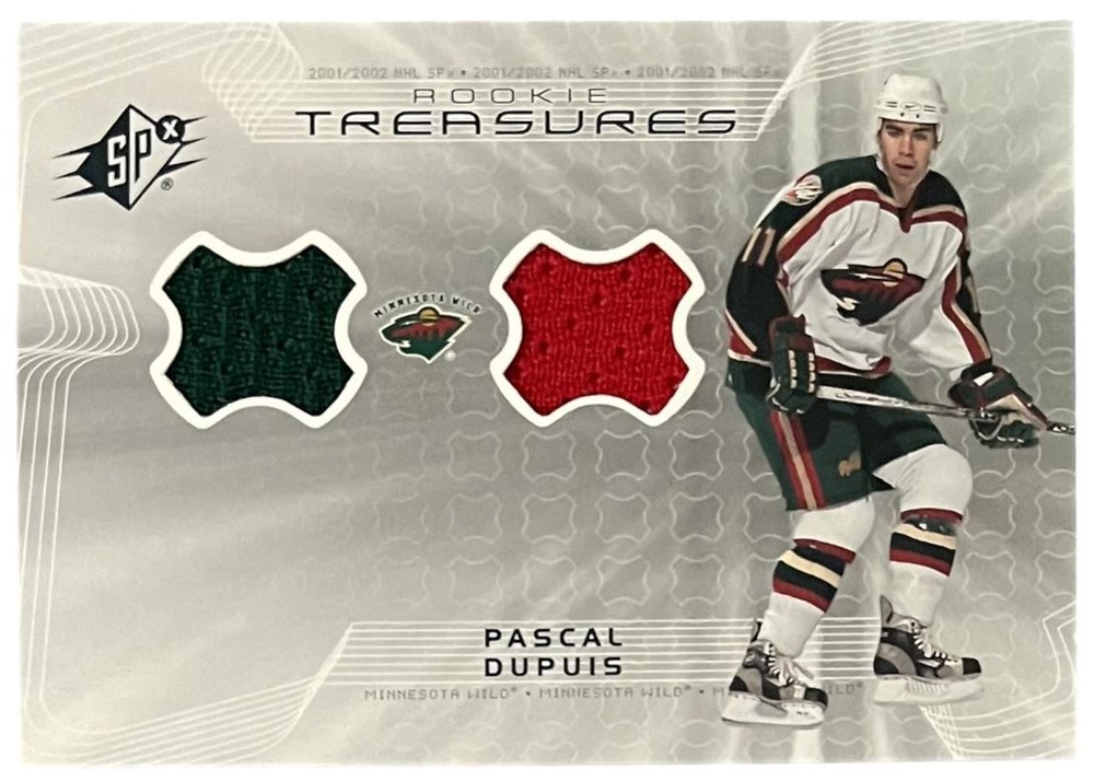 2001 SPx Rookie Treasures Memorabilia #RT-PD Pascal Dupuis Minnesota Wild