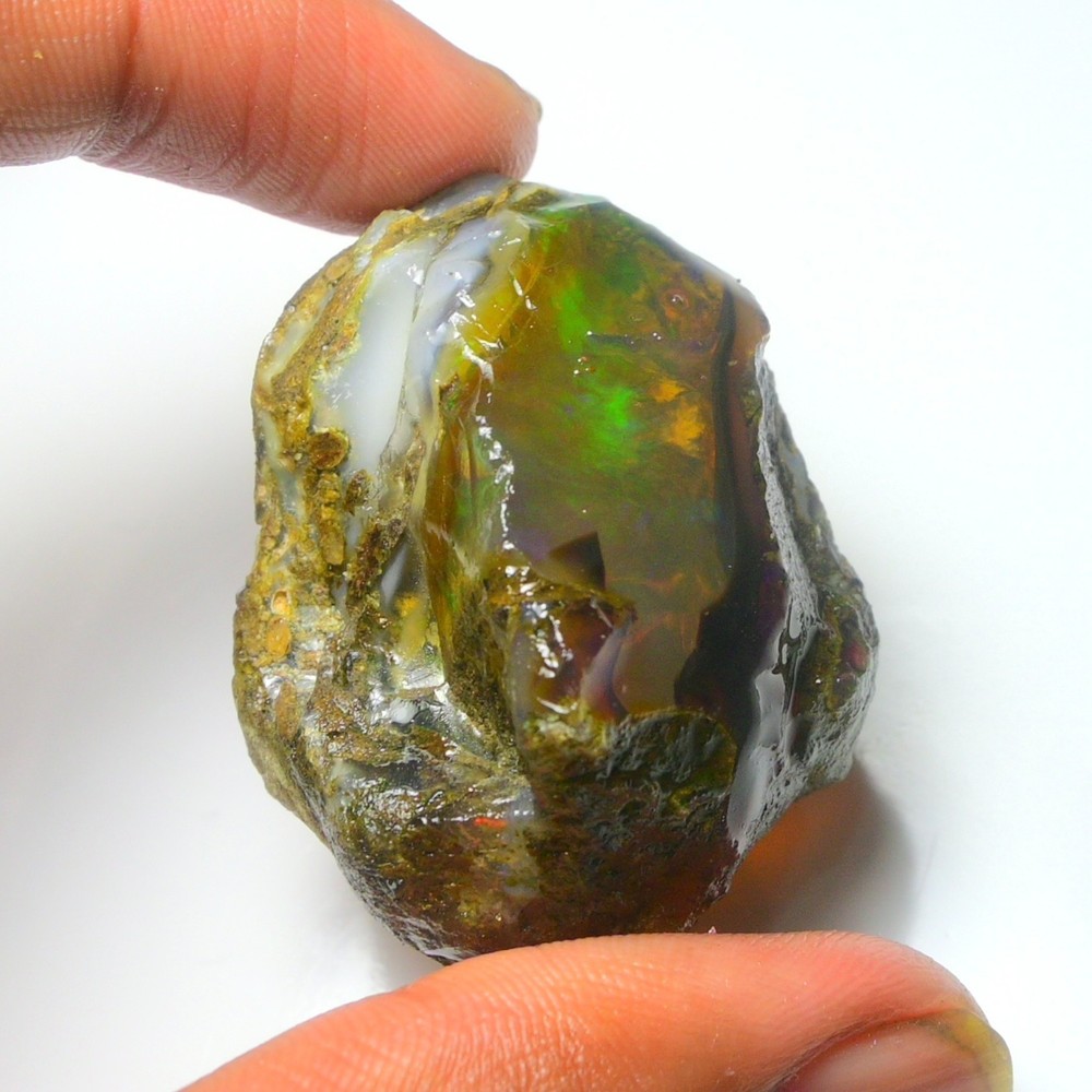 HUGE 172.30 Cts Natural Ethiopian Opal Rough - Multi Fire Welo Opal Raw Crystal