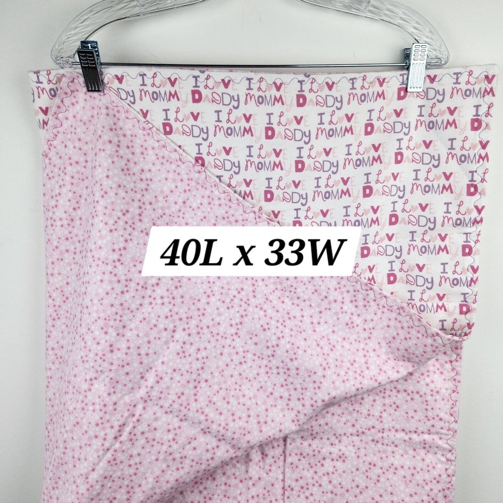 Baby Toddler Kids Girl's Pink Blanket Throw Reversible Handmade 40Lx33W