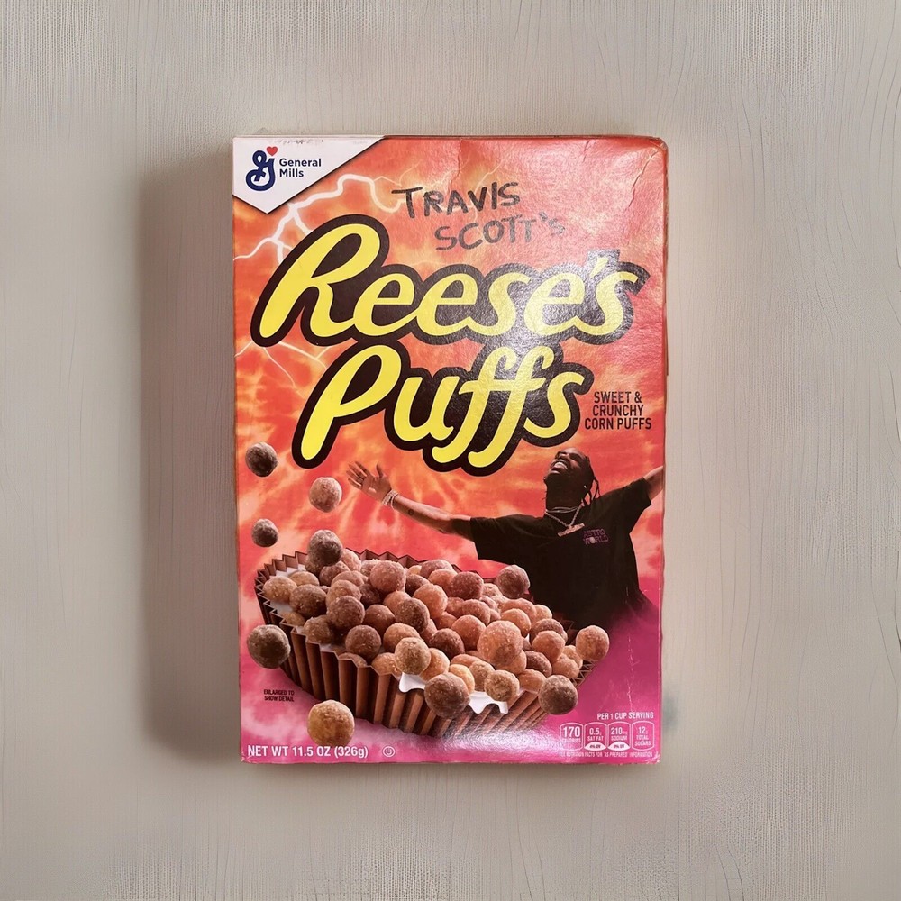 2 Travis Scott Reeses Puffs Cereal Boxes Limited Edition Unopened (Expired)