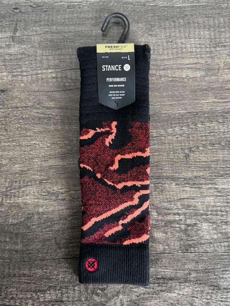 Stance Performance Snow Mid Cushion Socks Wool Blend OTC Men's LARGE 9-13 (NWT)