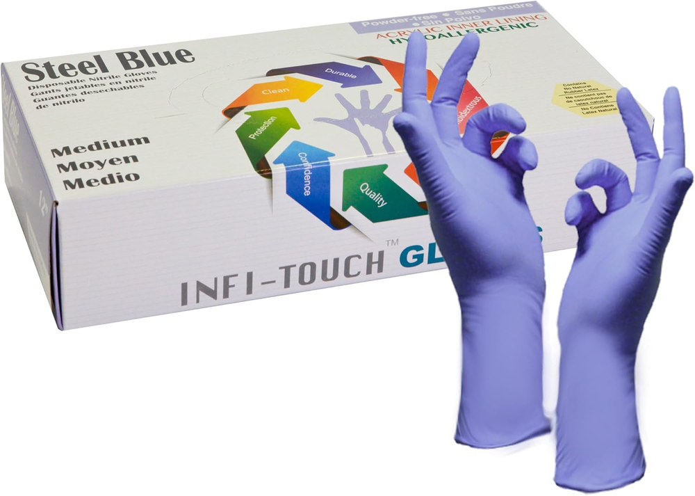 Powder-Free Nitrile Disposable Gloves - Hypoallergenic, 12 Inch, Durable Protection