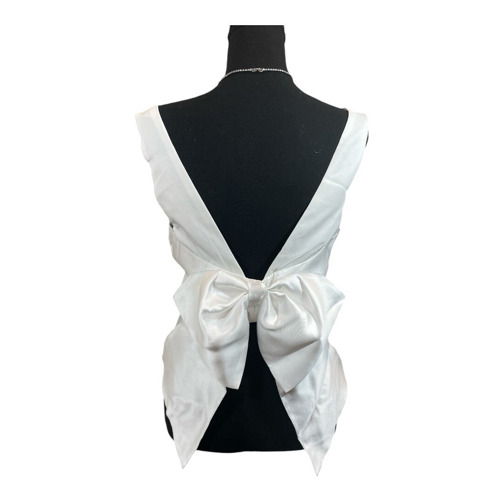 Lulu’s Vest Top Romantic Coquette Ivory Button-Front Bustier Bow