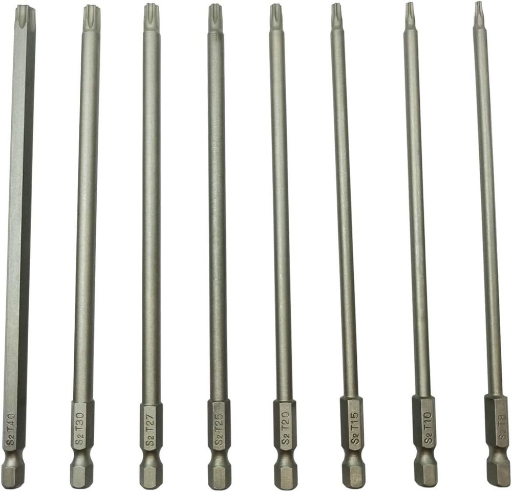 Long Security Torx Screwdriver Bit Set 6 Inch T8 T10 T15 T20 T25 T27 T30