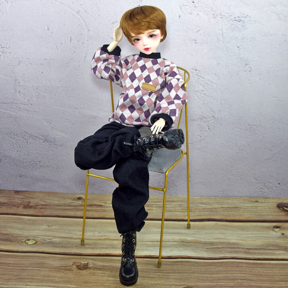 1/3 BJD Doll Set with Faceup, Eyes, Short Hair & Full Outfit-image