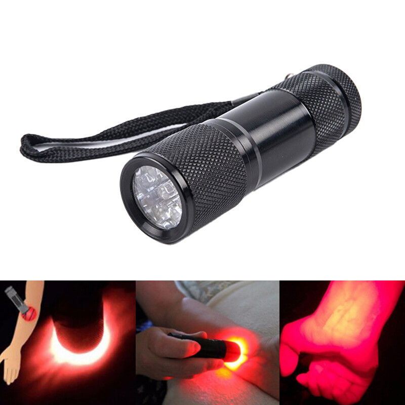 Red LED Flashlight Infrared Vein Imaging 625nm Red Light 9 LED Torch Vein F*a5