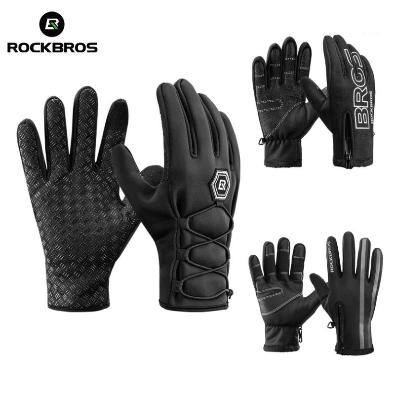 ROCKBROS Winter Motorcycle Gloves,Waterproof Riding Warm Gloves with Touchscreen