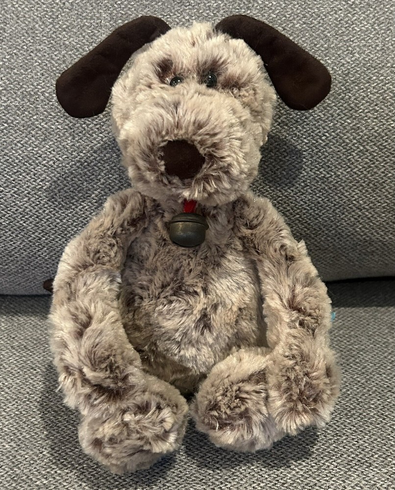 Jellycat Ciao Bella Tartufo Dog Brown Puppy Fuzzy Paper Tag Bell *VERY RARE*