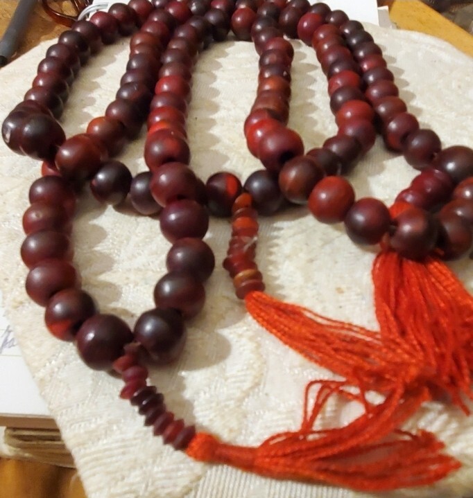 Red Rose Wood Bead Men's Meditation Pray Mala