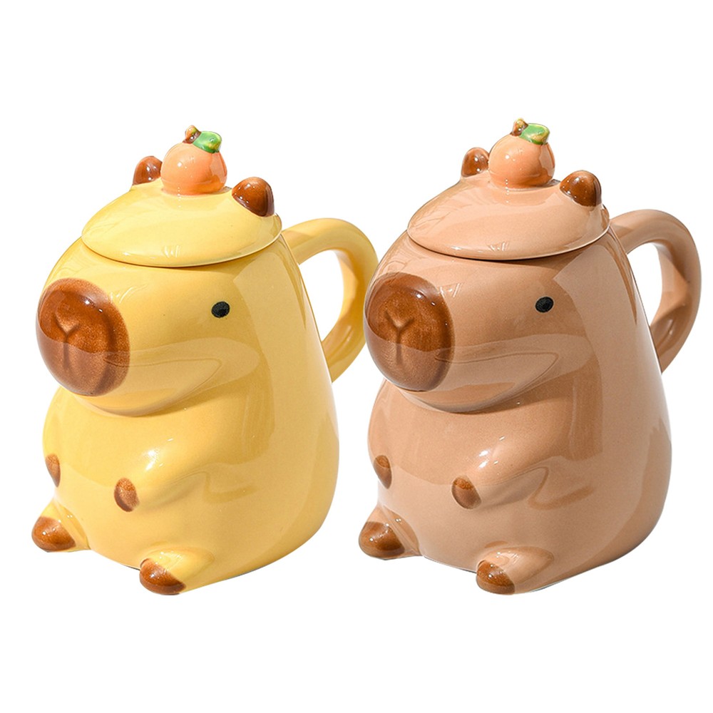 Cute Capybara Ceramic Coffee Mug for Thanksgiving Desk Gift for Women & Men
