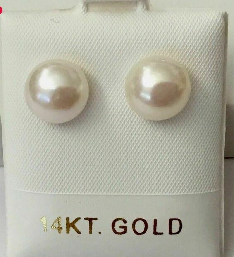 Wholesale AAA+ Akoya 8-14mm White Pearl Earrings 14k Gold Limited Time Promotion-image