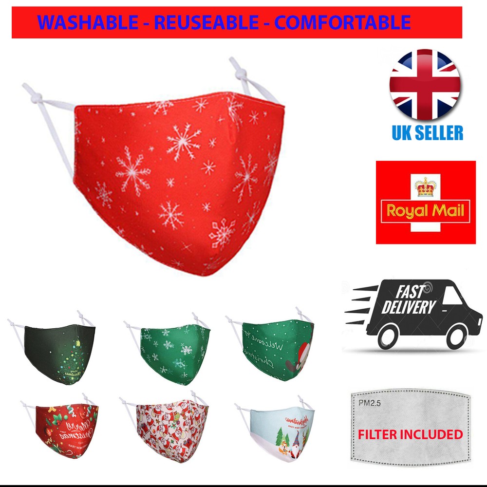 Reusable Washable Christmas Face Mask – Breathable Protective Cover  -image