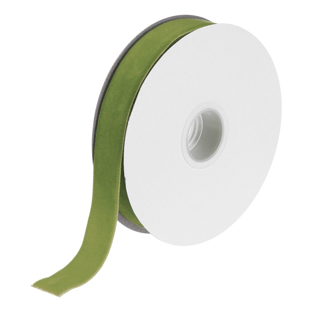 Velvet Ribbon 3/4 Inch x 10 Yard Single Face Spool Silky Fabric Deep Green