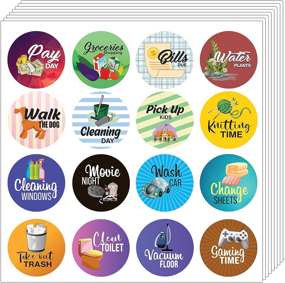 Boost Productivity with 10 Sets of 16 Creative Reminder Sticker Designs