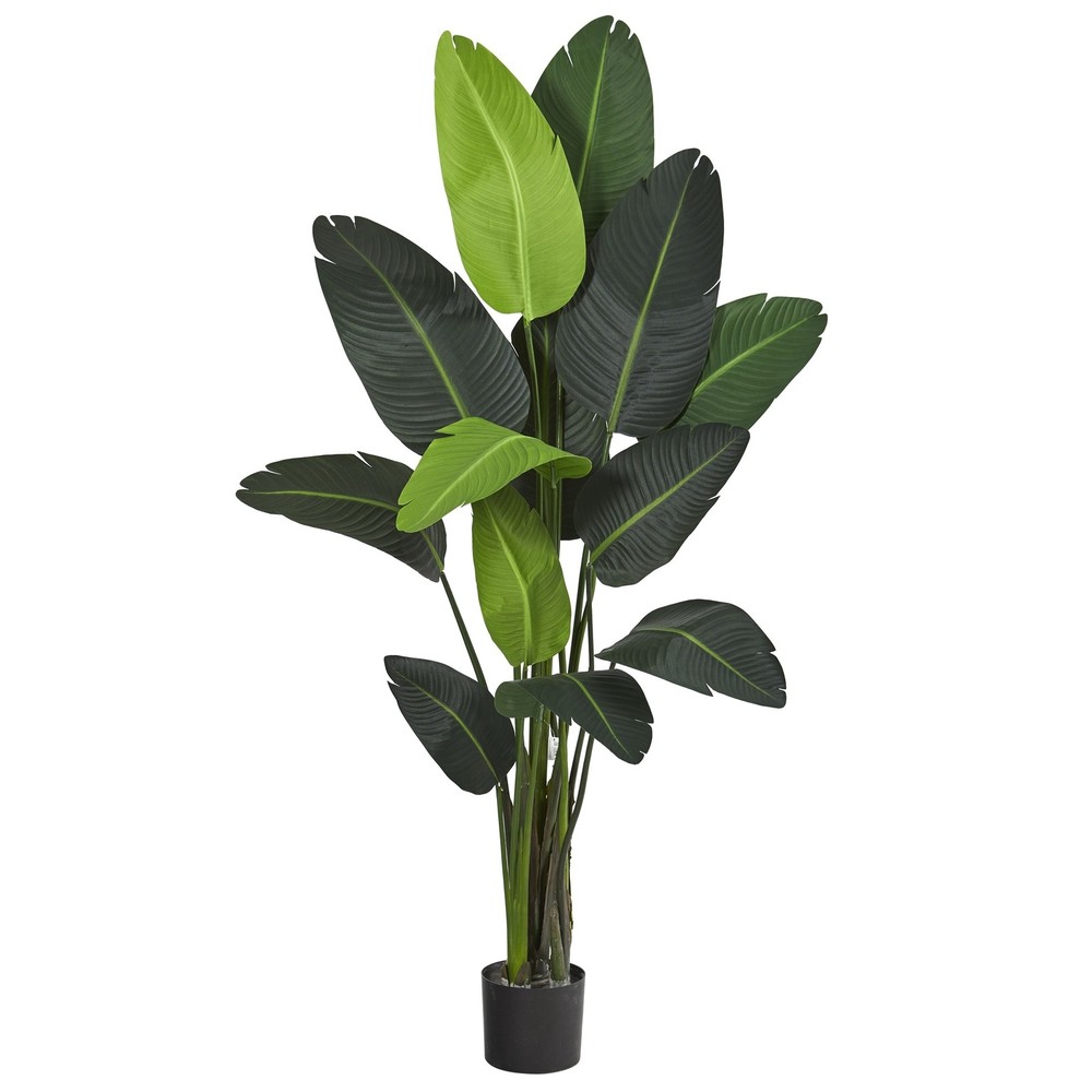 69-inch Artificial Traveler's Palm Tree with Realistic Green Foliage