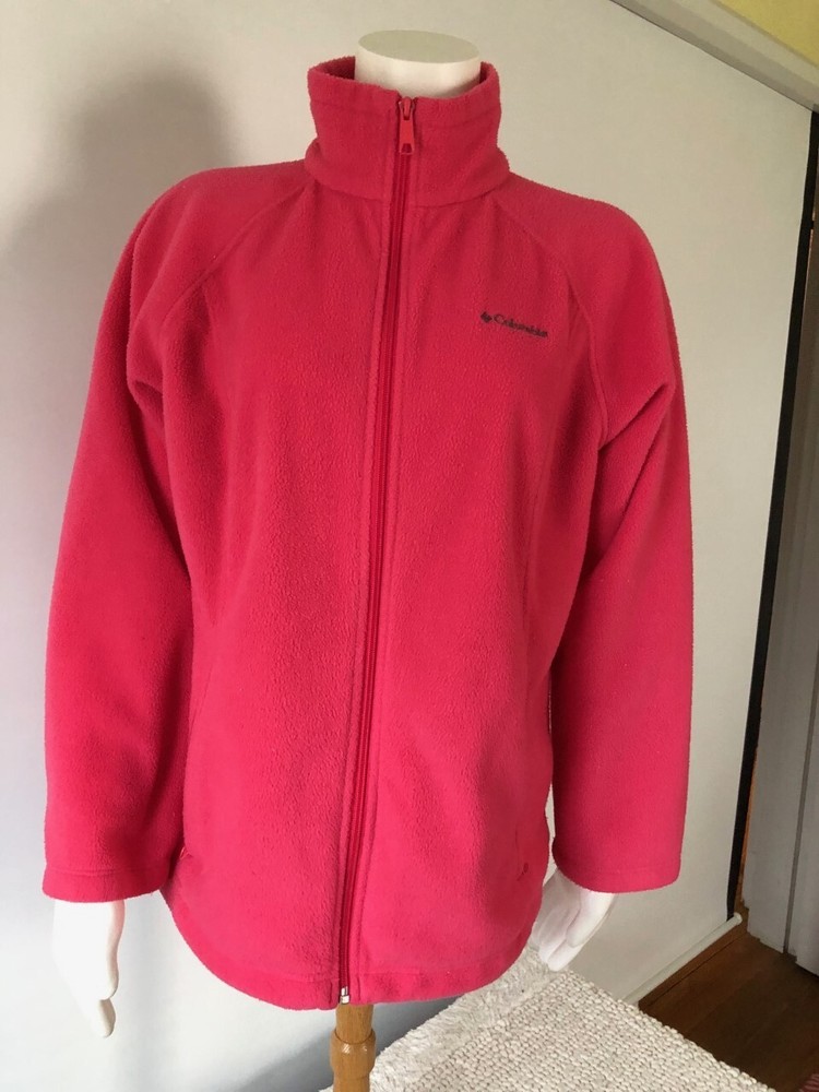 Columbia Benton Springs Pink Full Zip Fleece Womens Size L Preowned Excellent Condition