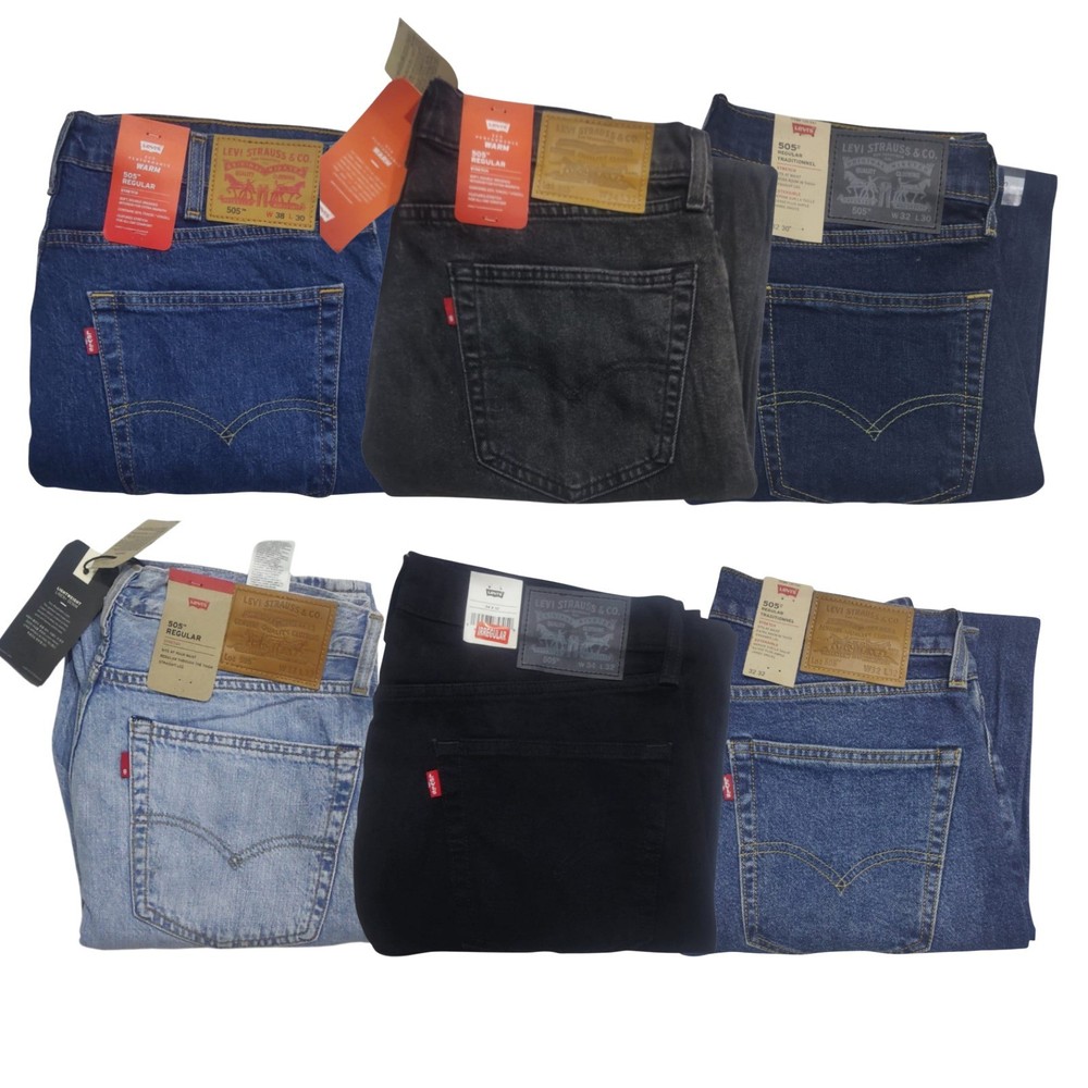 Levis 505 Reguler Fit Stretch Denim Men Jeans 100% Original New With Tags