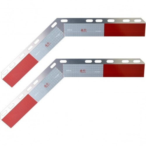 TORQUE Angled Reflector Aluminum Mud Flap 14.25x12.25 for Semi Trucks