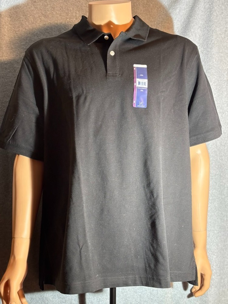George Men’s Black Pique Polo Short Sleeve Shirt Size 2XL (50-52) NEW