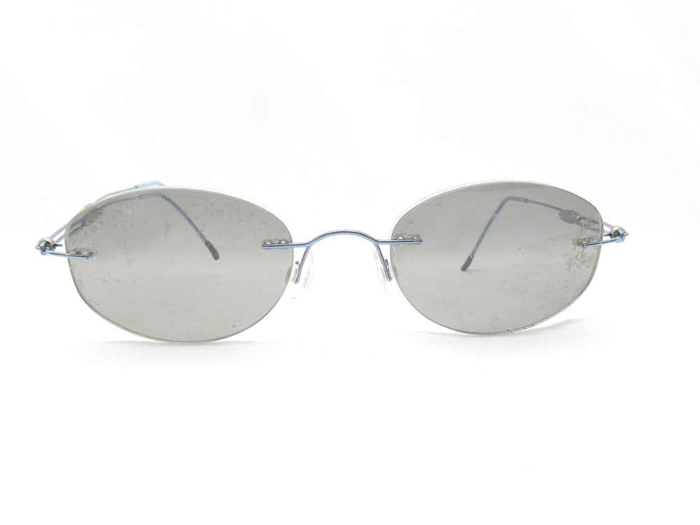 SILHOUETTE M7436 RIMLESS OVAL SPORTS WRAP BLUE EYEGLASSES FRAMES 48-120 117718