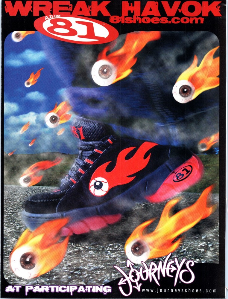 Vintage 1999 Journeys Wreak Havoc AD 81 Sneakers Magazine Print Ad