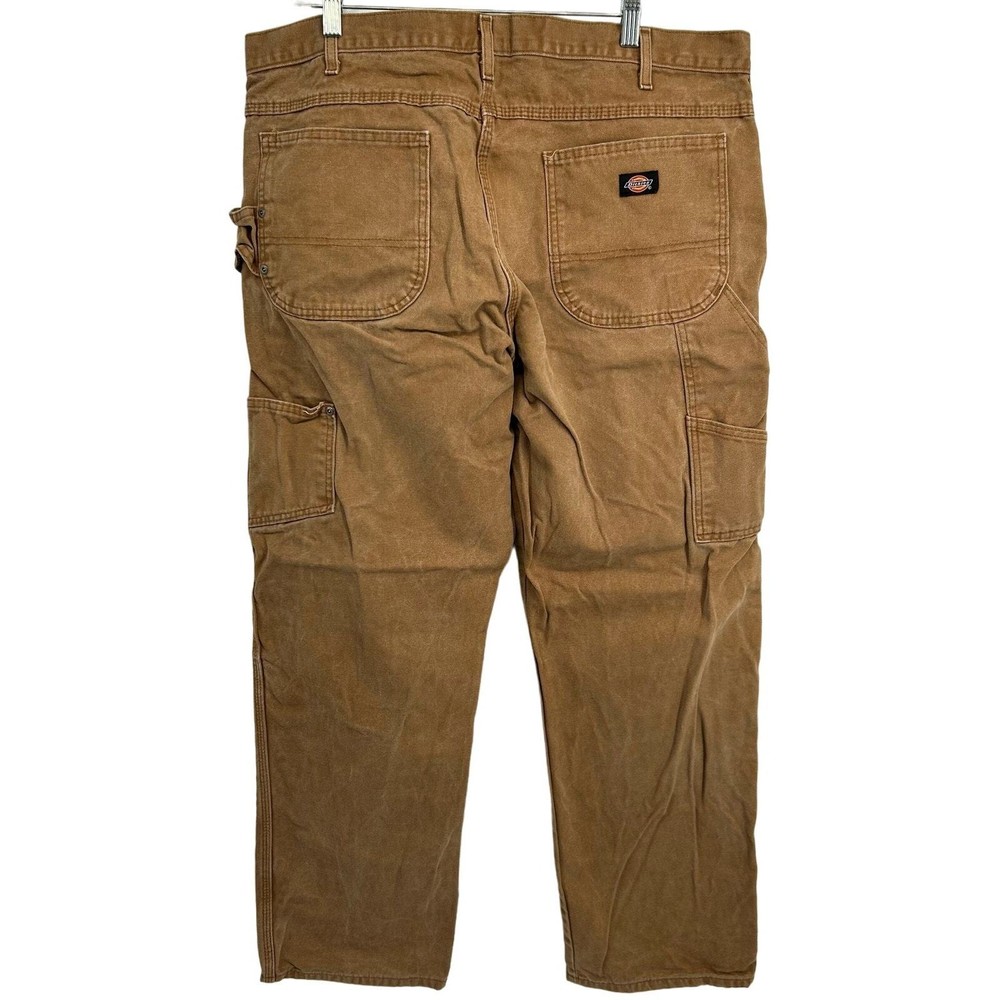 Vintage y2k mens khaki tan Dickies canvas carpenter cargo utility workwear pants