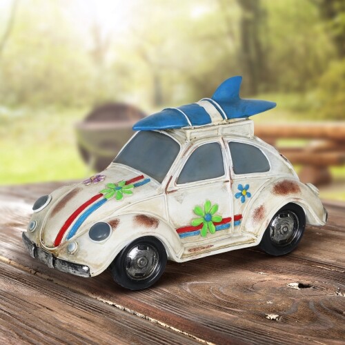 7-Inch Solar-Powered Retro Bug Garden Statue