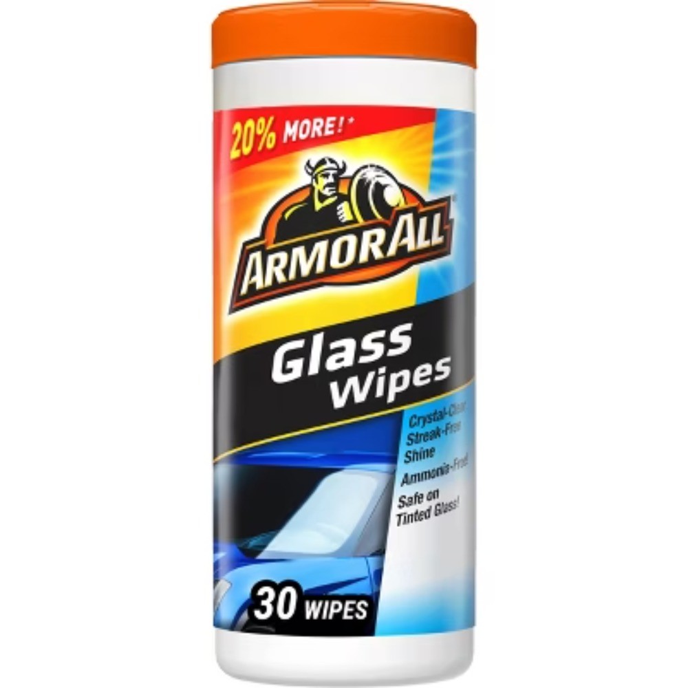 Armor All 30-Count Car Windshield Cleaning Wipes for Streak-Free Shine  