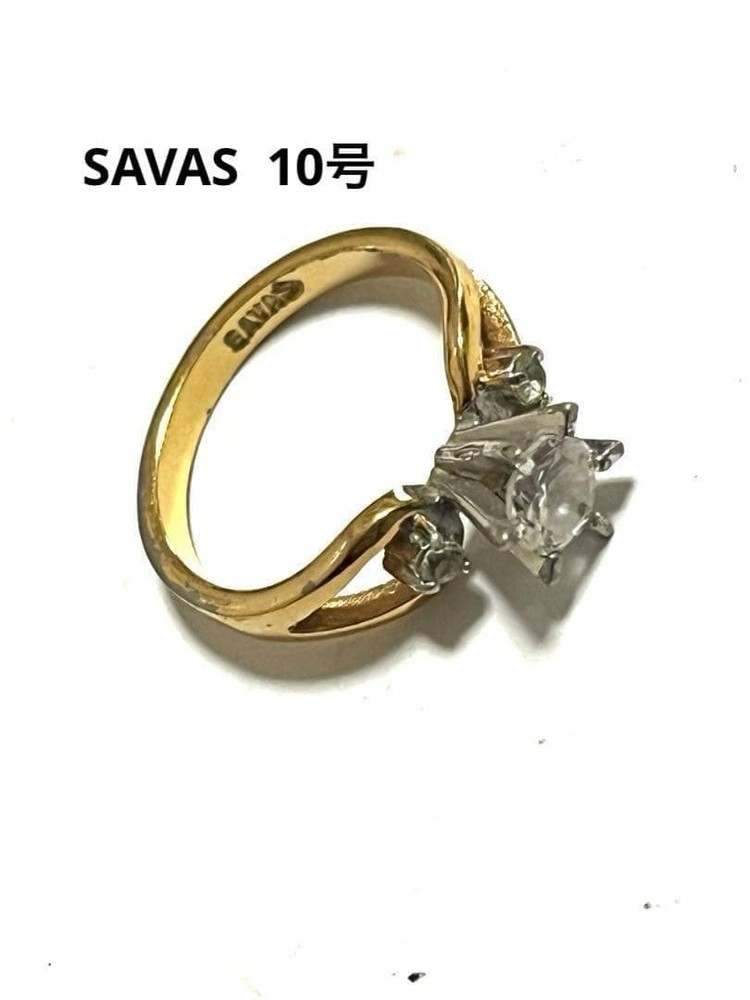 SAVAS Gold & Silver Tone Ring with Stones Size 5 (JP 10)  Stylish