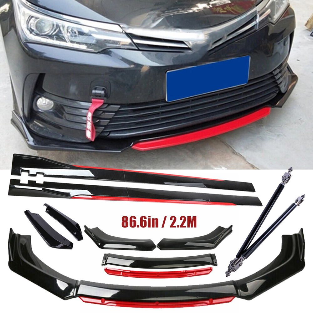 For Toyota Corolla Camry Front Bumper Lip Spoiler Splitter Side Skirt Glossy