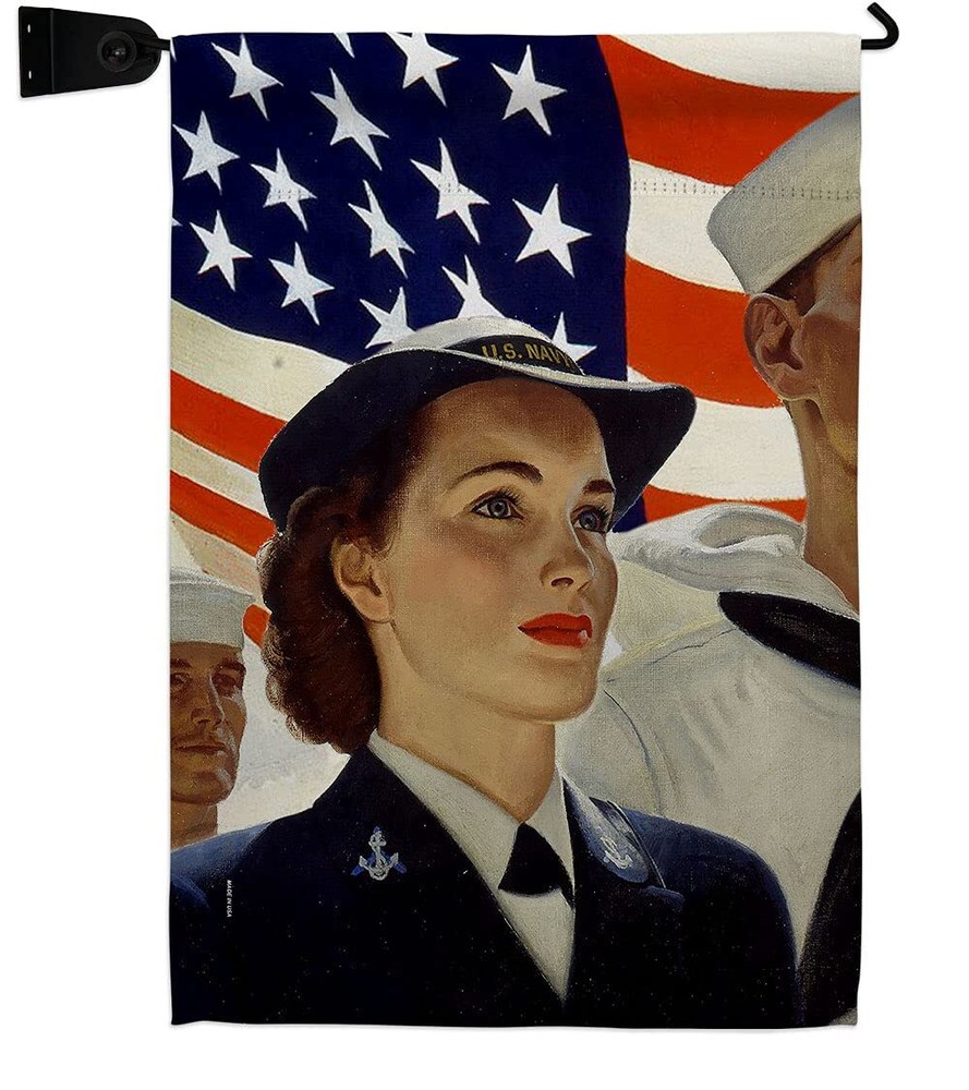 Navy Waves Garden Flag Set Mailbox Hanger Armed Forces USN Seabee United Stat...