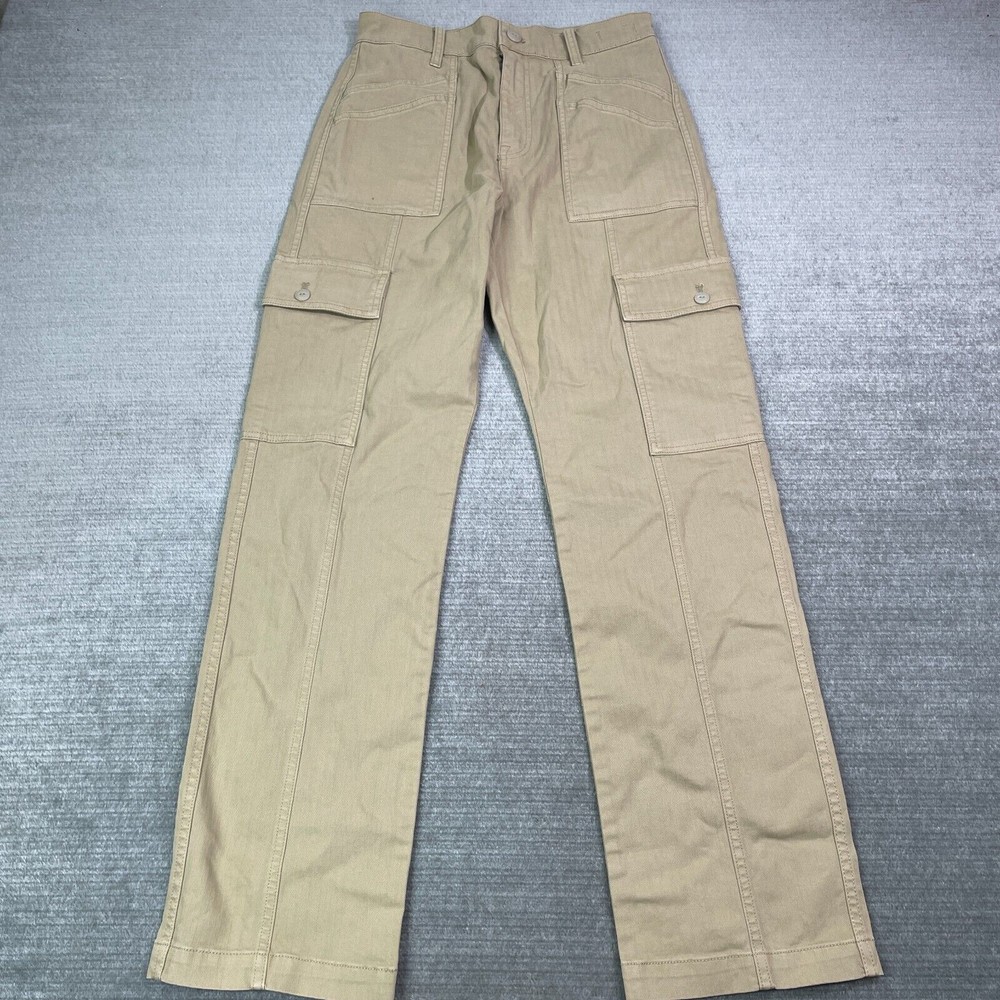 Madewell Women’s 90s High-Rise Cargo Pants in Tan with Railroad Stripe
