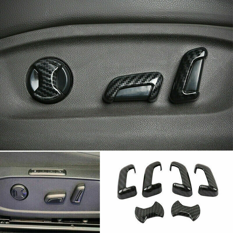 Carbon Fiber Car Seat Button Switch Cap Cover Trim For Volkswagen ID.4 2021-2023