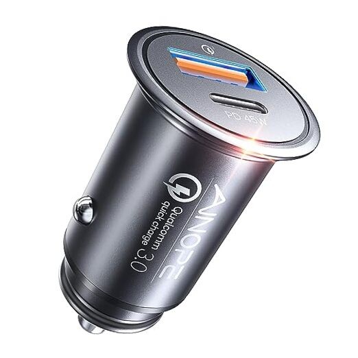 67.5W Super Mini USB-C Car Charger All Metal Black Fast Charging