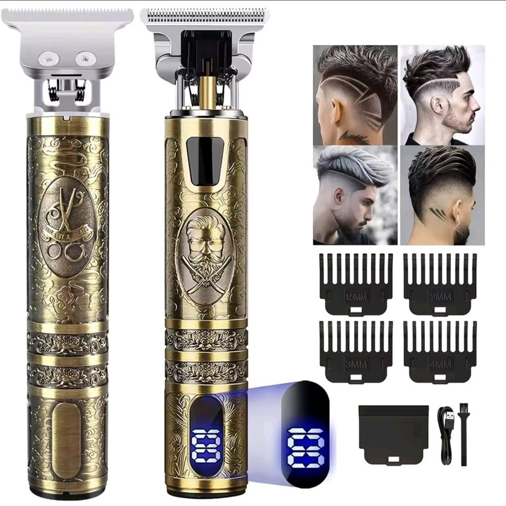 Cordless USB Rechargeable Hair & Beard Trimmer with LED Display