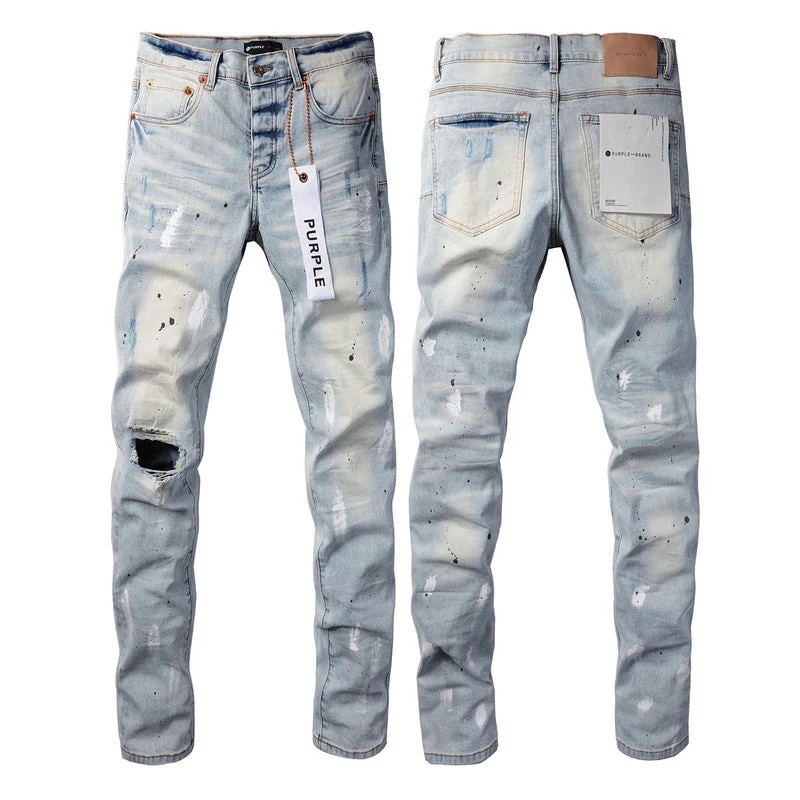 Purple Brand Jeans #9006 - Destroyed Wash, Slim Baggy Fit, Streetwear Denim