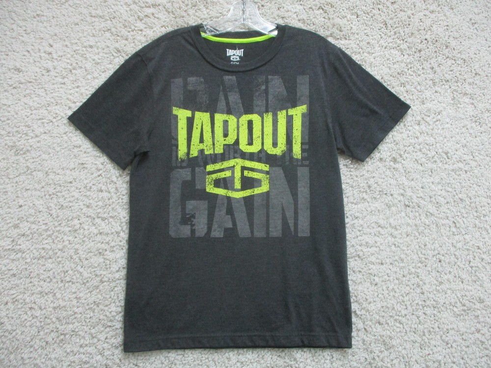 Tapout Shirt Small Adult Dark Gray Casual Pain Gain Modern Fit Cotton Mens S
