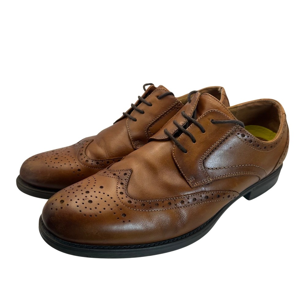 Florsheim Wingtip Oxford Mens 11 Tan Leather Brogue Comfortech Dress Shoes