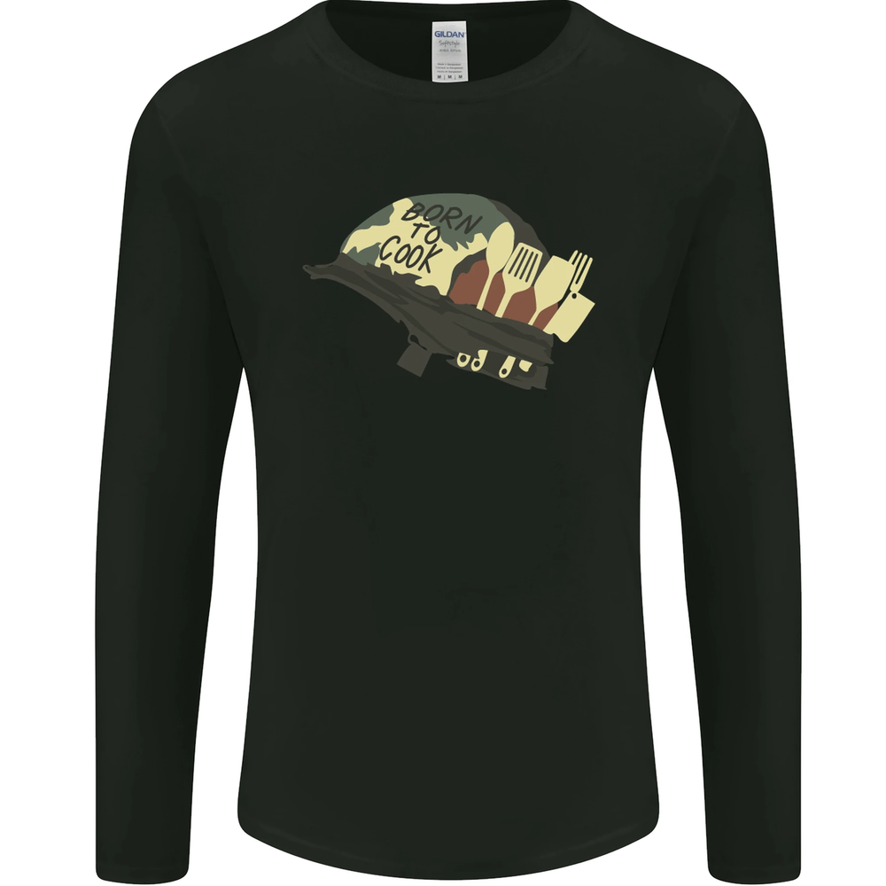 Funny Chef Parody Born to Cook Mens Long Sleeve Tee  