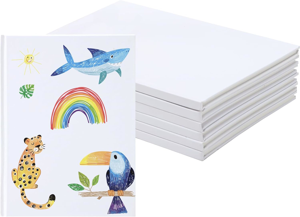 6 Pack Hardcover Blank Books 6x8 Inch, 40 Pages for Kids Stories and Sketches