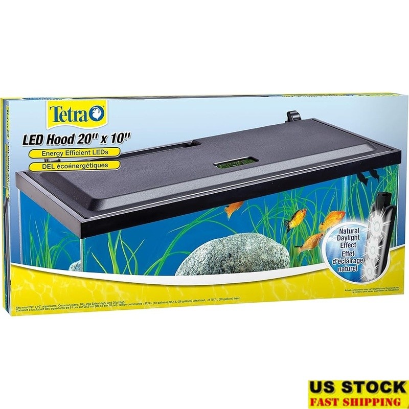 Aquarium Hood W/ LED Light Energy Efficient Low Profile Filter Compatible New