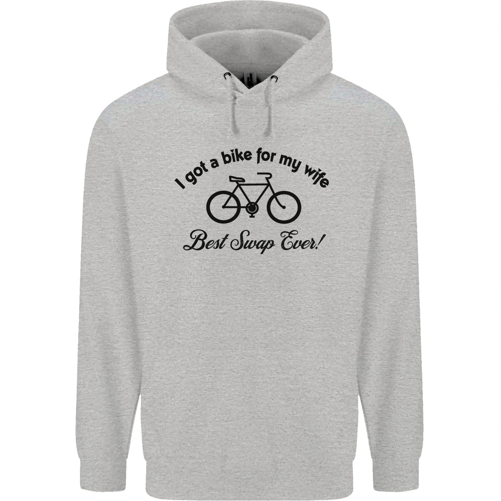 Cycling A Bike for My Wife Cyclist Funny Mens 80% Cotton Hoodie
