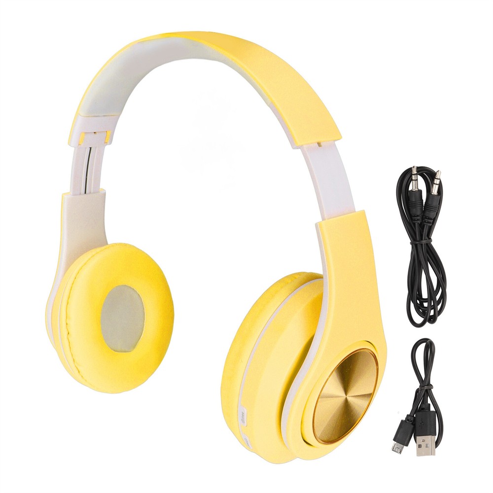 Wireless Bluetooth Headphones with Color Lights Long Battery Life Foldable Design  