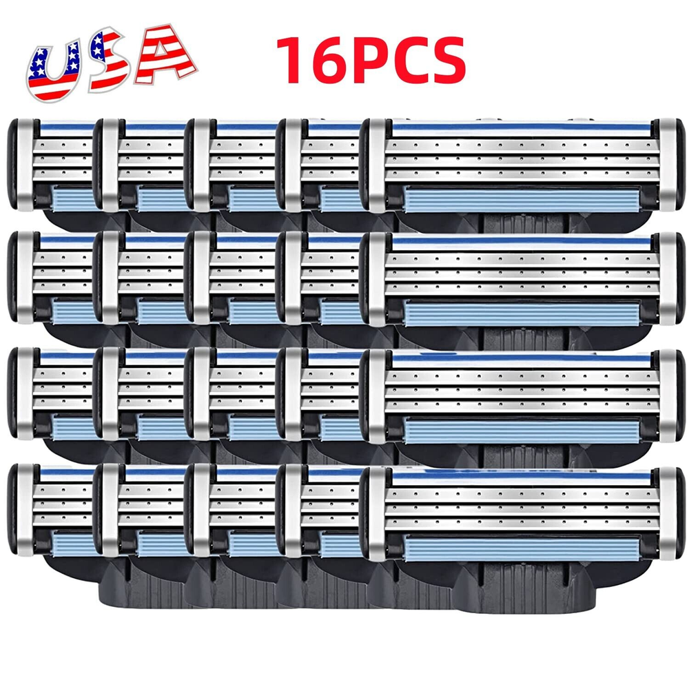 16pcs MACH 3 Men's Razor Blades Refill Replacment Comfortable Shave Trimmer US