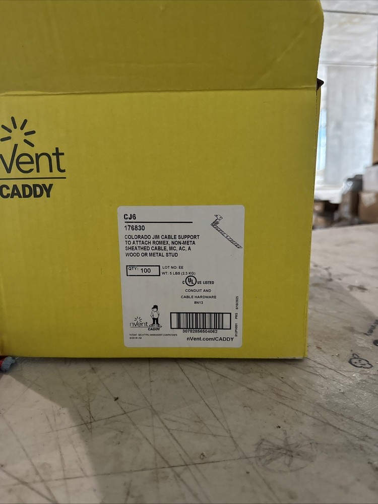 100 PK Nvent Caddy (CJ6 176830) Cable Support for Wood/Metal Studs.
