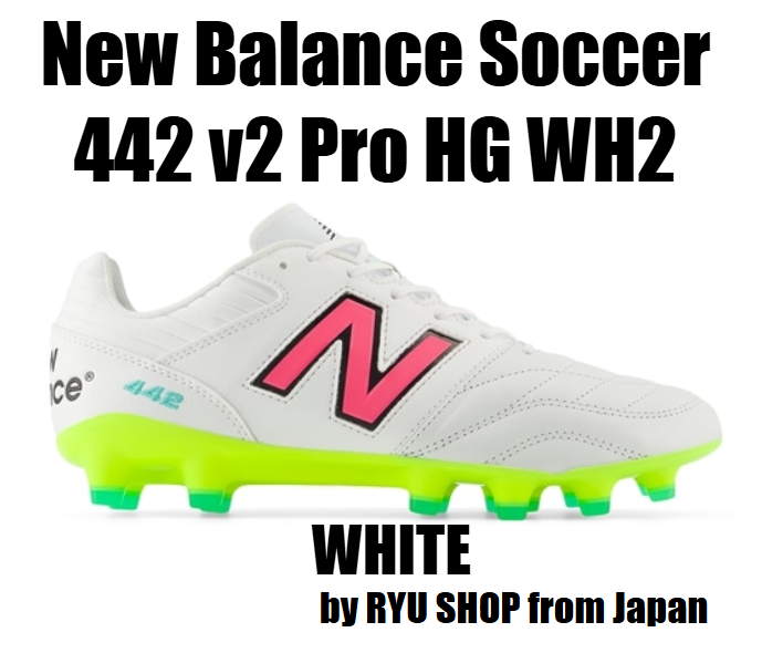 New Balance Unisex Soccer Cleats 442 v2 Pro HG WH2 MS41HWH2 2E WHITE