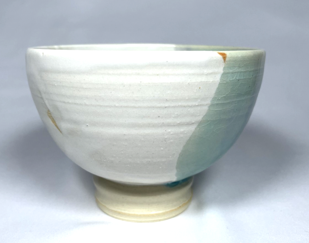 Globe Blue by Yoshifumi Hatakeyama Japanese Ceramic Sculpture Pottery Art #0006