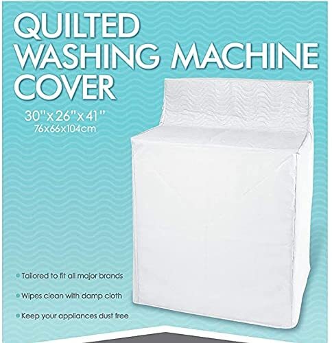 Heavyweight Zippered & Quilted Washing Machine Cover White